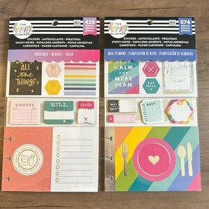 Happy Planner Household & Meal Planning Accessory Books ~ Stickers, Sticky Notes